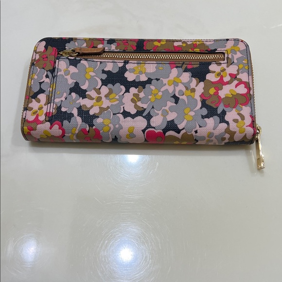 Fossil Women's Zipper Wallet - Black, Pink, and Brown Floral - Picture 2 of 3